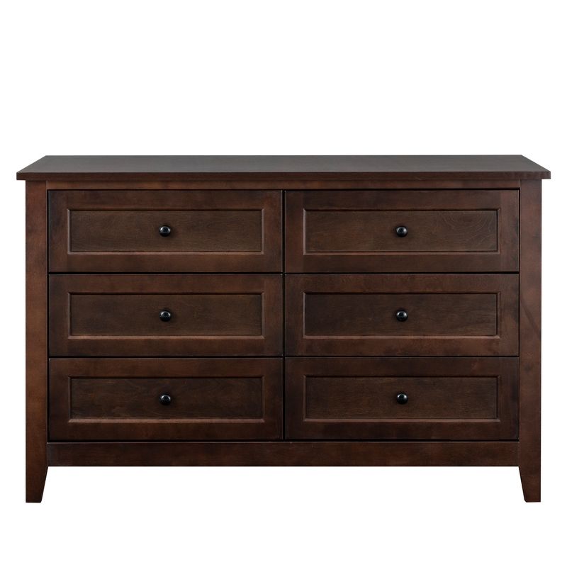Solid Wood Painted 6 Drawer Dresser with Vintage Round Handles - ModernLuxe, 5 of 13