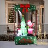 LuxenHome 6Ft Holiday Santa Display Present Inflatable with Lights Multi-Color - 2 of 4