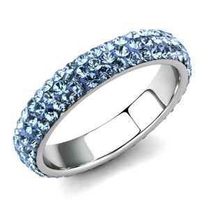 Slickblue Women’s Polished Stainless Steel Ring, Crystal Rhinestone Pave Design, Color Options, Sizes 5-10 - 1 of 4