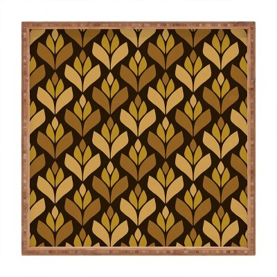 13" Wood Alisa Galitsyna Dark Retro Trefoil Small Square Tray - society6
