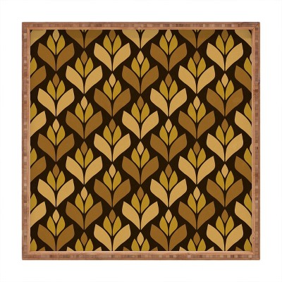 13" Wood Alisa Galitsyna Dark Retro Trefoil Small Square Tray - society6