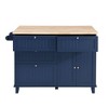 NicBex Kitchen Island with Seating Drop Leaf Kitchen Island with 4 Drawers, Storage Cabinet, and 2 Seatings - 3 of 4