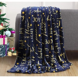 Elegant Comfort Super Soft Christmas Prints Blanket Home D¨¦cor, Warm Cozy Throws for Winter Bedding. - 1 of 4