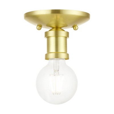 Livex Lighting Lansdale 1 - Light Flush Mount in  Satin Brass