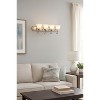 Sunset Lighting Four Light Bath Vanity, Satin Nickel Finish with Faux Alabaster Glass - 2 of 4