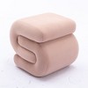 S-shape Velvet Fabric Ottoman Makeup Stool Footstool,Dark Green - 2 of 4