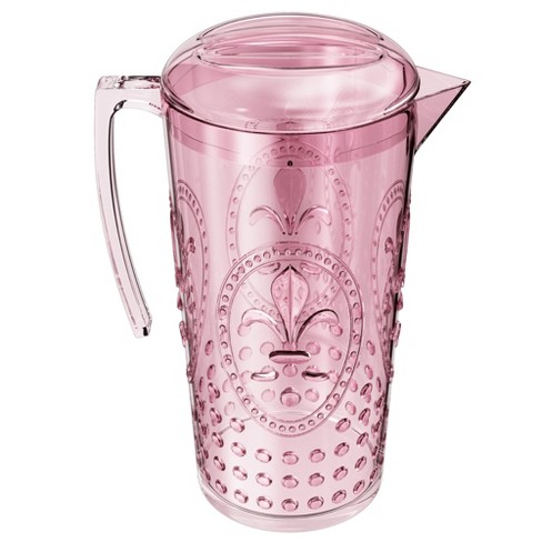 Elle Decor Acrylic Fleur De Lys Water Pitcher, Plastic Water Pitcher With  Lid And Handle, Fridge Jug, Bpa-free, Shatter-proof, 2 Liters, Ruby Pink :  Target