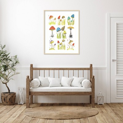 Amanti Art Mushroom Haven Grid by Gayle Martin Legner Wood Framed Wall Art Print