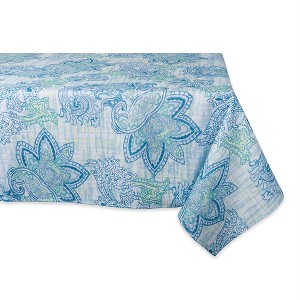 Design Imports  Blue Watercolor Paisley Print Outdoor Tablecloth 60X84 - 1 of 4