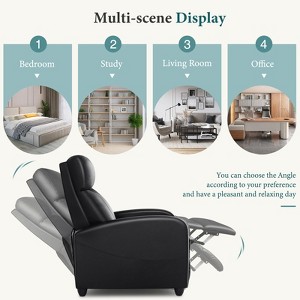 Manual Recliner Chair Winback Single Sofa, Massage and Heating, Casual Chair For Living Room, Black - 1 of 4