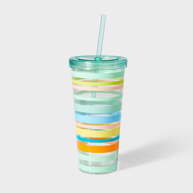 23oz Striped Tumbler with Straw - Sun Squad&#8482;, 1 of 4