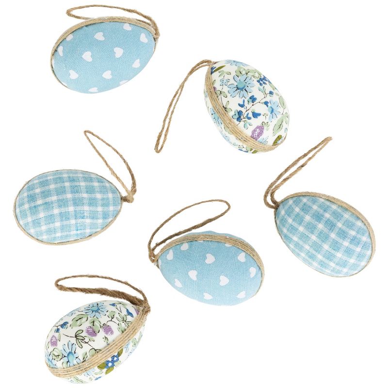 Northlight Easter Egg Ornament Decorations - 5.75" - Blue - Set of 6, 5 of 6