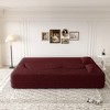 Modern Floor Sofa with 2 Pillows, Convertible Teddy Fabric Full-Size Folding Sofa Bed, 15" Foam Mattress for Living Room, Guest Bed, Playroom - 3 of 4