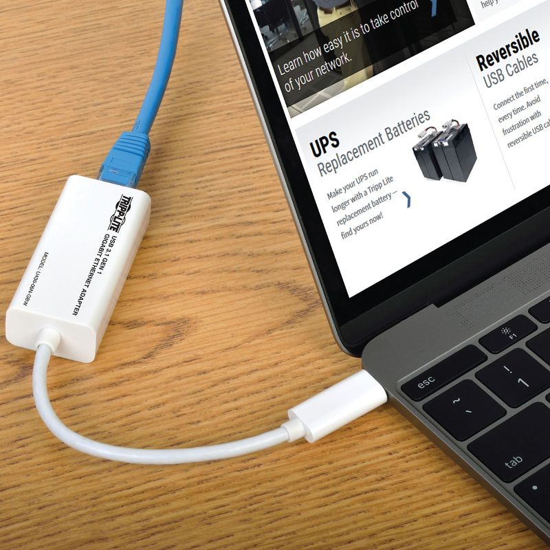 Tripp Lite USB-C® 3.1 to Gigabit Ethernet NIC Network Adapter, 4 of 6