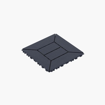 New Style 12" Patio Deck Tiles, DIY Interlocking, Easy & Quick Install for Porch, Poolside, Balcony, Backyard. 44pcs DARK GRAY
