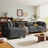 127.6" Upholstered L-Shape Modular Sectional Sofa with Storage Ottoman, 2 Hidden Cup Holders - 2 of 4