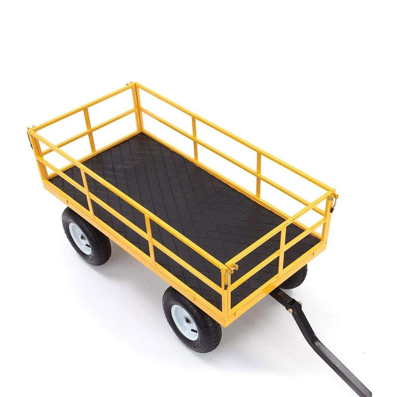 Gorilla Carts 1200lbs. Capacity Industrial Steel Utility Wagon with Removable Sides and 2 in 1 Handle for Towing - Yellow (GOR1201B), 4 of 8