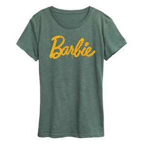 Women's - Barbie - Floral Filled Logo Short Sleeve Graphic T-Shirt - 1 of 4