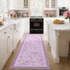 Floral Rugs for Living Room Bedroom Washable Bow Pattern Area Rug Non Slip Low Pile Indoor Home Decor Carpet - 3 of 4