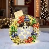 LuxenHome 3Ft Tall Ornament and Snowflake Wreath Outdoor Holiday Decoration with Lights Multi-Color - 2 of 4