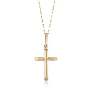 Ross-Simons 14kt Yellow Gold Cross Pendant Necklace Size 18 - 1 of 3