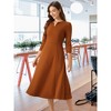 INSPIRE CHIC Women's Elegant Split Neck Side Zipper Pockets 3/4 Sleeve Work A-Line Dress - 2 of 4