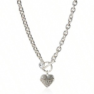 Women's Silver Toggle Logo Necklace, Exquisite Comfortable One Size - 1 of 3