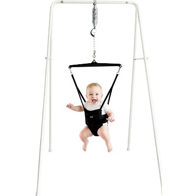 Jolly Jumper Baby Exerciser with Stand, Baby Bouncer for Active Babies, Safe Baby Jumper, White