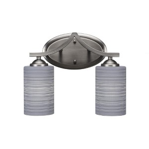 Toltec Lighting Zilo 2 - Light Vanity in  Graphite with 4" Gray Matrix Shade - 1 of 1