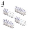 mDesign Plastic Long Stackable Storage Bin, Handles for Nursery, 4 Pack, Clear - 2 of 4