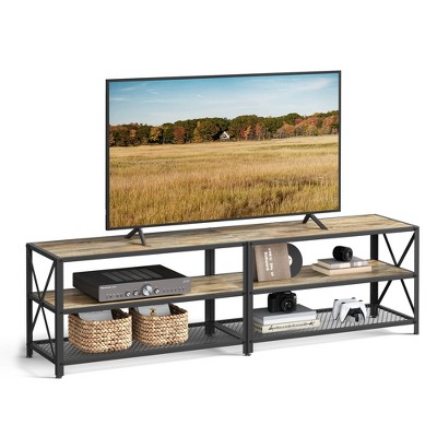 VASAGLE TV Stand Industrial Entertainment Center, Modern TV Stand for TVs up to 65/75 Inches Console with Open Storage Shelves
