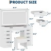 TackView Makeup Vanity Table Set, Modern Vanity Table with Touch Screen Mirror Lights,Power Outlet 10 Drawers, Bench Included - 3 of 4