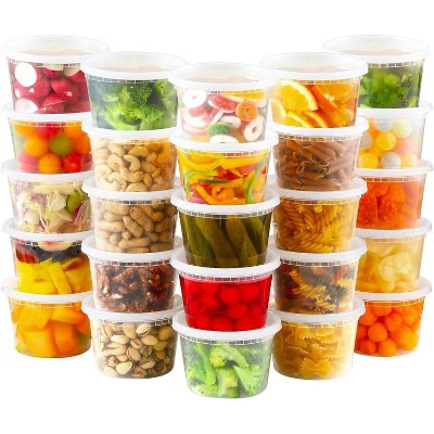 32 Sets 16 oz Plastic Deli Food Containers With Lids, Airtight Microwave Safe