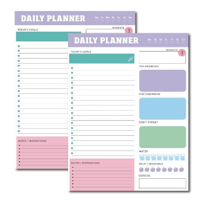 2 Pack 60pages /Book Daily Planning Note Pad Schedule Time Management Planning Notebook(Jh002)