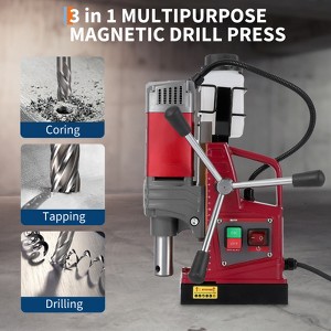 1.57 Inch Mag Drill Press with 6 Coring Bits, Plastic Box, Variable Speed & Adapter, Magnetic Drill Machine, Powerful Motor, Magnetic Hold - 1 of 4