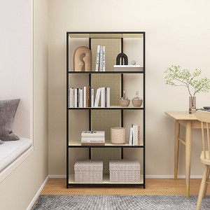 Aash 5 Layer Rack Bookcase,63" Metal Frame Geometric Free Standing Open Decorative Bookshelf for 5 Laye Shelf-Maison Boucle - 1 of 4