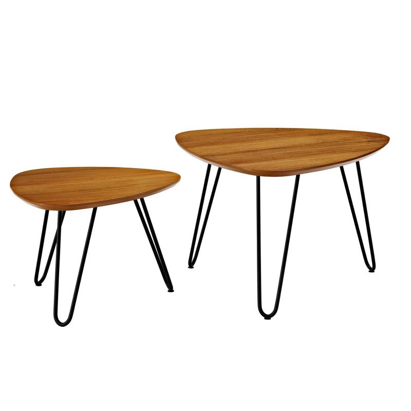 Gibby Hairpin Leg Wood Nesting Coffee Table Set Walnut - Saracina Home, 1 of 12