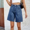 Coolmee Women's Jorts Baggy Jeans Jorts Outfits Mid Low Waisted Denim Short Pants - 2 of 4