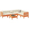 vidaXL 7 Piece Patio Sofa Set with Cushions Wax Brown Solid Wood Pine - Wax Brown - 2 of 4