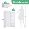 GlasFlength Decorative Storage Cabinets Tall Dresser Fabric Storage Tower ,Wooden Top for Kid Room, Closet, Entryway, Nursery, White 31.4"*11.8"*45.6" - image 2 of 4