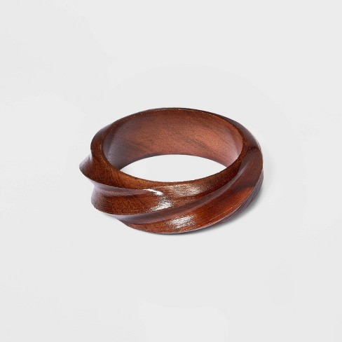 Twisted Wood Bangle Bracelet - A New Day™ Dark Brown