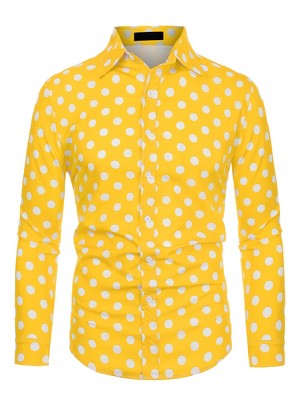 Yellow and white sales polka dot shirt