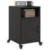 vidaXL Bedside Cabinet Cold-rolled Steel, Rectangular, Matte Black, 14.2 x 15.4 x 23.2 in - 2 of 4