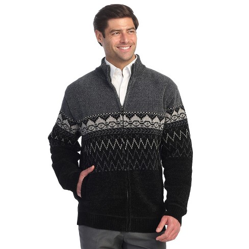 Gioberti Men s Knitted Chenille Cardigan Sweater Design 2 Large Target