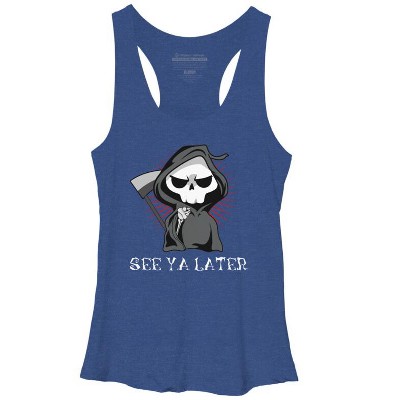Women's Design By Humans See Ya Later Halloween T Shirt By thebeardstudio Racerback Tank Top