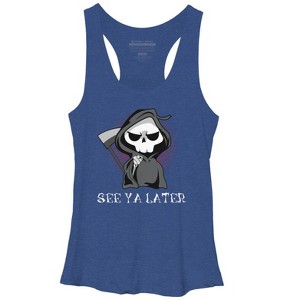 Women's Design By Humans See Ya Later Halloween T Shirt By thebeardstudio Racerback Tank Top - 1 of 3