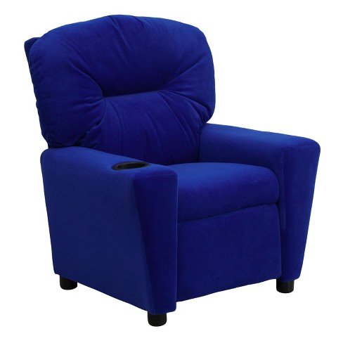 Flash Furniture Chandler Contemporary Blue Microfiber Kids Recliner ...