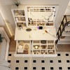 Stylish dressing table with makeup mirror and makeup light, 3 adjustable lighting colors, 2 large drawers, white - 3 of 4