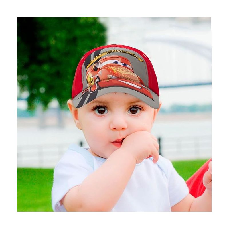 Lightning McQueen Boys Baseball Hat, Cars Kids Hat for Kids Ages 4-7 (Red/Gray), 3 of 4