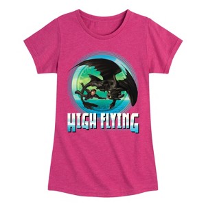 Girls' - How to Train Your Dragon - High Flying Fitted Short Sleeve Graphic T-Shirt - 1 of 4